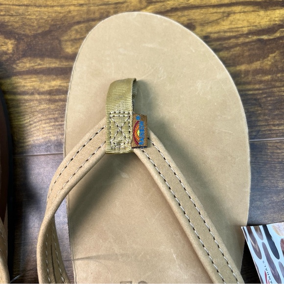 New Rainbow Sandals Single Layer Leather Sandal Narrow Strap Size Large 7.5-8.5 - Picture 4 of 6